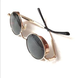 NWOT Retro Gothic Polarized Steampunk Round Shape UV Protection Sunglasses